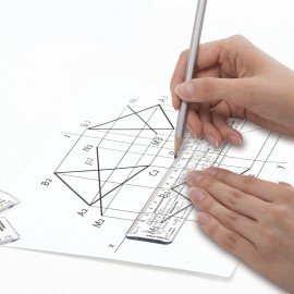 Линейка пластиковая 20 см BRAUBERG, справочная, геометрия, 210897