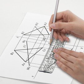Линейка пластиковая 20 см BRAUBERG, справочная, русский язык, 210899