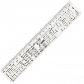Линейка пластиковая 20 см BRAUBERG, справочная, английский язык, 210900
