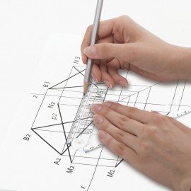 Линейка раскладная пластиковая 15-30см, BRAUBERG, с таблицей умножения, европодвес, 210902