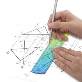 Линейка 20 см гибкая BRAUBERG GRADE, пластиковая, зелено-синий градиент, европодвес, 210908