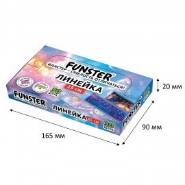 Линейка пластиковая 15 см, FUNSTER, "КОСМОС", ассорти, дисплей, 210917