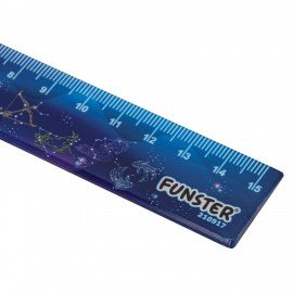 Линейка пластиковая 15 см, FUNSTER, "КОСМОС", ассорти, дисплей, 210917