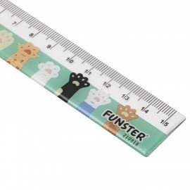 Линейка пластиковая 15 см, FUNSTER, "КОТЫ", ассорти, дисплей, 210918