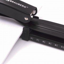 Степлер брошюровочный №24/6, 26/6 BRAUBERG "Universal", до 25 листов, черный, 220942