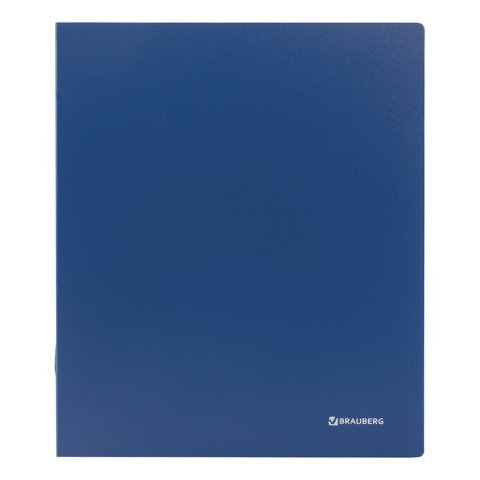Папка на 4 кольцах BRAUBERG "Стандарт", 40 мм, синяя, до 300 листов, 0,9 мм, 221619