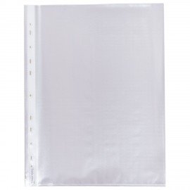 Папки-файлы перфорированные А4 BRAUBERG "PREMIUM", КОМПЛЕКТ 100 шт., матовые, 45 мкм, 221713