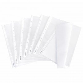 Папки-файлы перфорированные А4 BRAUBERG "PREMIUM", КОМПЛЕКТ 100 шт., матовые, 45 мкм, 221713