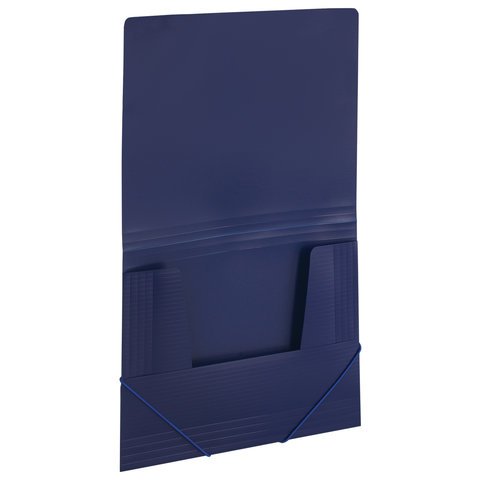 Папка на резинках BRAUBERG "Contract", синяя, до 300 листов, 0,5 мм, бизнес-класс, 221797