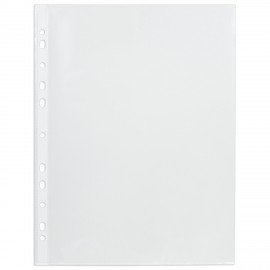 Папки-файлы перфорированные, А4, BRAUBERG "STANDARD", комплект 100 шт., матовые, 30 мкм, 221991