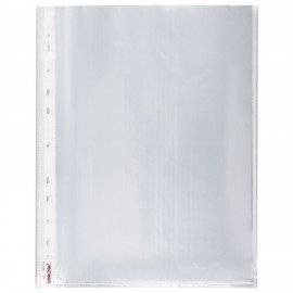 Папки-файлы перфорированные А4 ОФИСМАГ "Стандарт", КОМПЛЕКТ 100 шт., матовые, 30 мкм, 222095