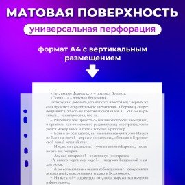 Папки-файлы перфорированные А4 ОФИСМАГ "Стандарт", КОМПЛЕКТ 100 шт., матовые, 30 мкм, 222095