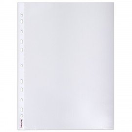 Папки-файлы перфорированные А4 ОФИСМАГ "Стандарт", КОМПЛЕКТ 100 шт., матовые, 30 мкм, 222095