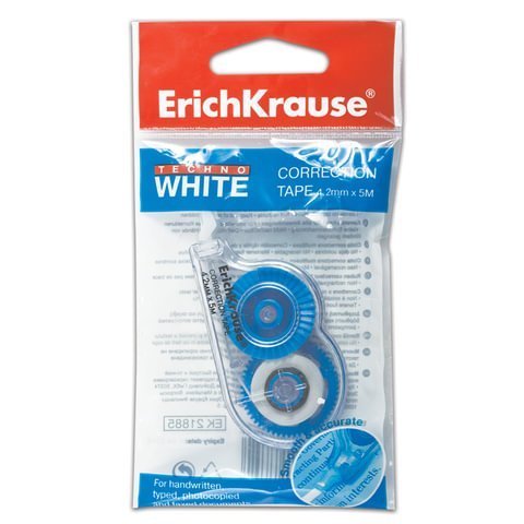 Корректирующая лента ERICH KRAUSE "Techno White Mini", 4,2 мм х 5 м, упаковка с европодвесом, 21885