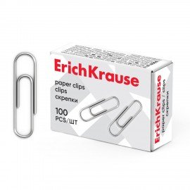 Скрепки ERICH KRAUSE, 28 мм, оцинкованные, 100 штук, в картонной коробке, 7855