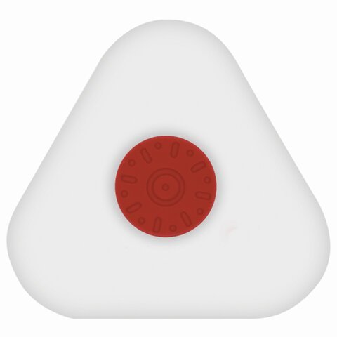 Ластик BRAUBERG "Universal", 45х45х10 мм, белый, треугольный, красный пластиковый держатель, 222473