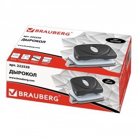 Дырокол BRAUBERG "Original", до 20 листов, черный, 222539