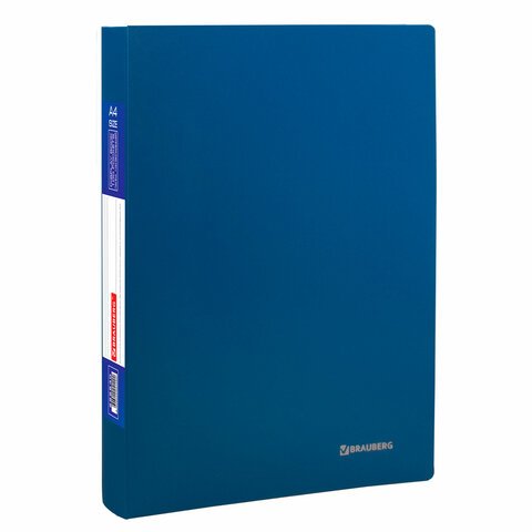 Папка 100 вкладышей BRAUBERG "Office", синяя, 0,8 мм, 222640