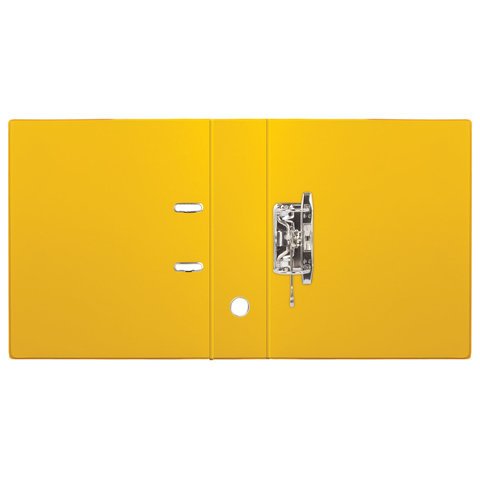 Папка-регистратор BRAUBERG с двухсторонним покрытием из ПВХ, 70 мм, желтая, 222650