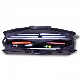 Папка-портфель пластиковая БОЛЬШОГО ФОРМАТА BRAUBERG "ПОРТФОЛИО", А3 (470х380х130 мм), 3 отделения, серая, 223080