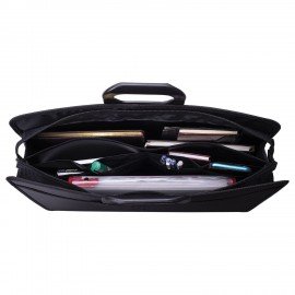 Папка-портфель пластиковая БОЛЬШОГО ФОРМАТА BRAUBERG "ПОРТФОЛИО" А3 (470х380х130 мм), 3 отделения, черная, 223081