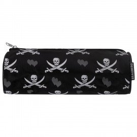 Пенал-косметичка BRAUBERG для учеников начальной школы, черный, "Пираты", 20х7х7 см, 223273