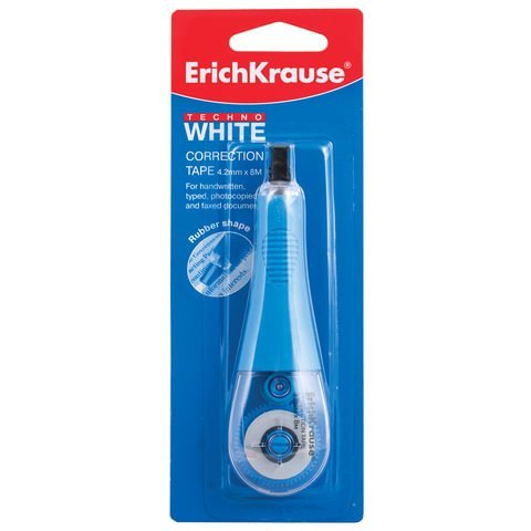 Корректирующая лента ERICH KRAUSE "Techno White", 4,2 мм х 8 м, блистер, европодвес, 21887