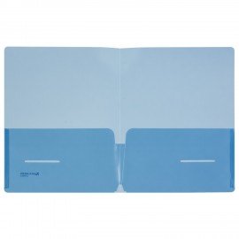 Папка-уголок с 2 карманами BRAUBERG, синяя, 0,18 мм, 224883