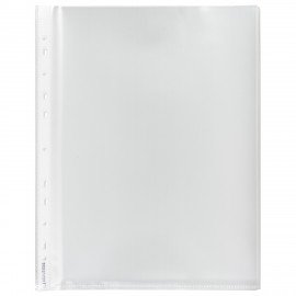 Папки-файлы перфорированные А4+ BRAUBERG, КОМПЛЕКТ 50 шт., матовые, СВЕРХПРОЧНЫЕ, 100 мкм, 225219