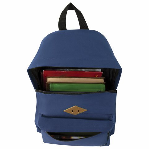 Рюкзак BRAUBERG СИТИ-ФОРМАТ один тон, универсальный, синий, 41х32х14 см, 225373