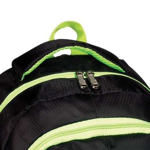 Рюкзак BRAUBERG HIGH SCHOOL универсальный, 3 отделения, "Неон", черный/салатовый, 46х31х18 см, 225520