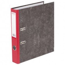 Папка-регистратор ОФИСМАГ, фактура стандарт, с мраморным покрытием, 50 мм, красный корешок, 225587