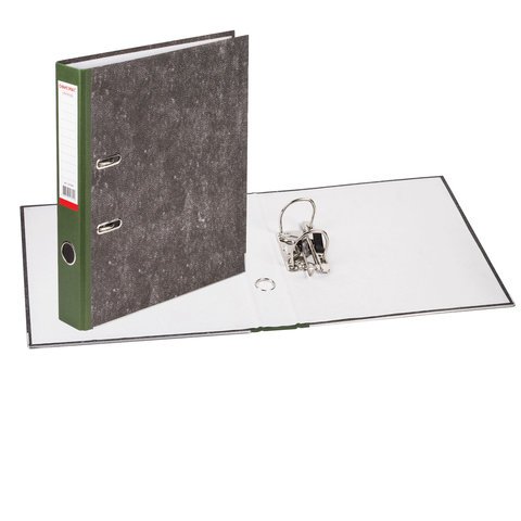 Папка-регистратор ОФИСМАГ, фактура стандарт, с мраморным покрытием, 50 мм, зеленый корешок, 225588