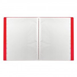 Папка 20 вкладышей STAFF, эконом, красная, 0,5 мм, 225694