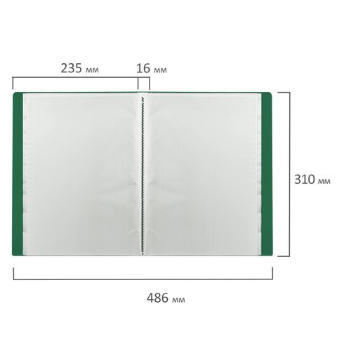 Папка 20 вкладышей STAFF, зеленая, 0,5 мм, 225695