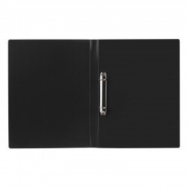 Папка на 2 кольцах STAFF, 21 мм, черная, до 170 листов, 0,5 мм, 225717