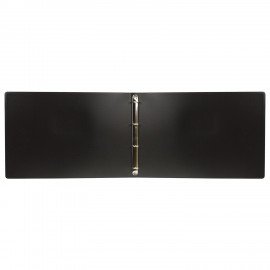 Папка на 4 кольцах БОЛЬШОГО ФОРМАТА А3, ГОРИЗОНТАЛЬНАЯ, 30 мм, черная, 0,8 мм, BRAUBERG "Стандарт", 225768