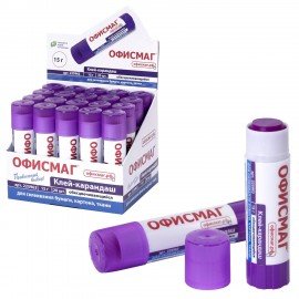 Клей-карандаш ОФИСМАГ 15 г, обесцвечивающийся после высыхания, 225963