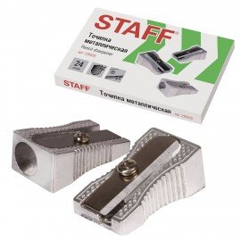 Точилка STAFF "Basic" PS-529, металлическая клиновидная, в картонной коробке, 226529