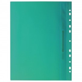 Скоросшиватель пластиковый с перфорацией BRAUBERG, А4, 140/180 мкм, зеленый, 226581