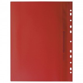 Скоросшиватель пластиковый с перфорацией BRAUBERG, А4, 140/180 мкм, красный, 226582