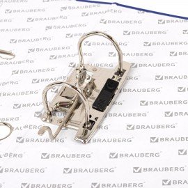 Папка-регистратор, покрытие пластик, 50 мм, ПРОЧНАЯ, с уголком, BRAUBERG, синяя, 226590