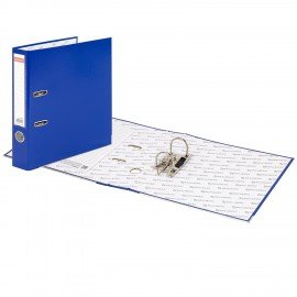 Папка-регистратор, покрытие пластик, 50 мм, ПРОЧНАЯ, с уголком, BRAUBERG, синяя, 226590