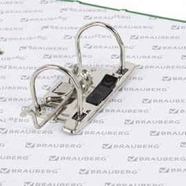 Папка-регистратор, покрытие пластик, 50 мм, ПРОЧНАЯ, с уголком, BRAUBERG, зеленая, 226591