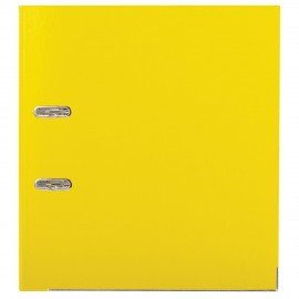 Папка-регистратор, покрытие пластик, 75 мм, ПРОЧНАЯ, с уголком, BRAUBERG, желтая, 226599