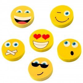 Ластик фигурный ПИФАГОР "Смайлики", 28x28x6 мм, цвет ассорти, 226610