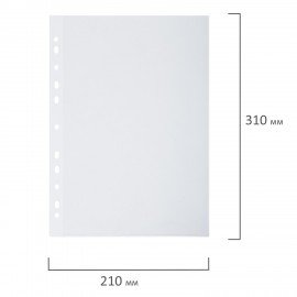 Папки-уголки с перфорацией прозрачные, до 40 листов, ПЛОТНЫЕ 0,18 мм, комплект 10 шт., BRAUBERG, 226827