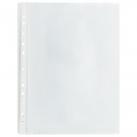 Папки-файлы перфорированные, А4, BRAUBERG "STANDARD", комплект 100 шт., гладкие, 45 мкм, 226831