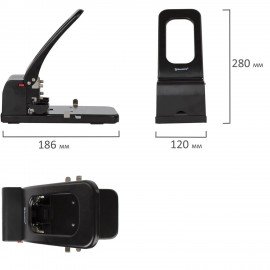 Дырокол металлический МОЩНЫЙ BRAUBERG "Heavy duty", до 100 л., черный, 226869