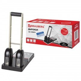 Дырокол металлический МОЩНЫЙ BRAUBERG "Heavy duty", до 150 л., черный, 226870